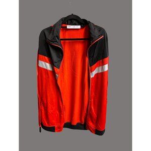 3X Red & Black Zip-Up Jacket With Hood & White Stripe Accents CHB02 E